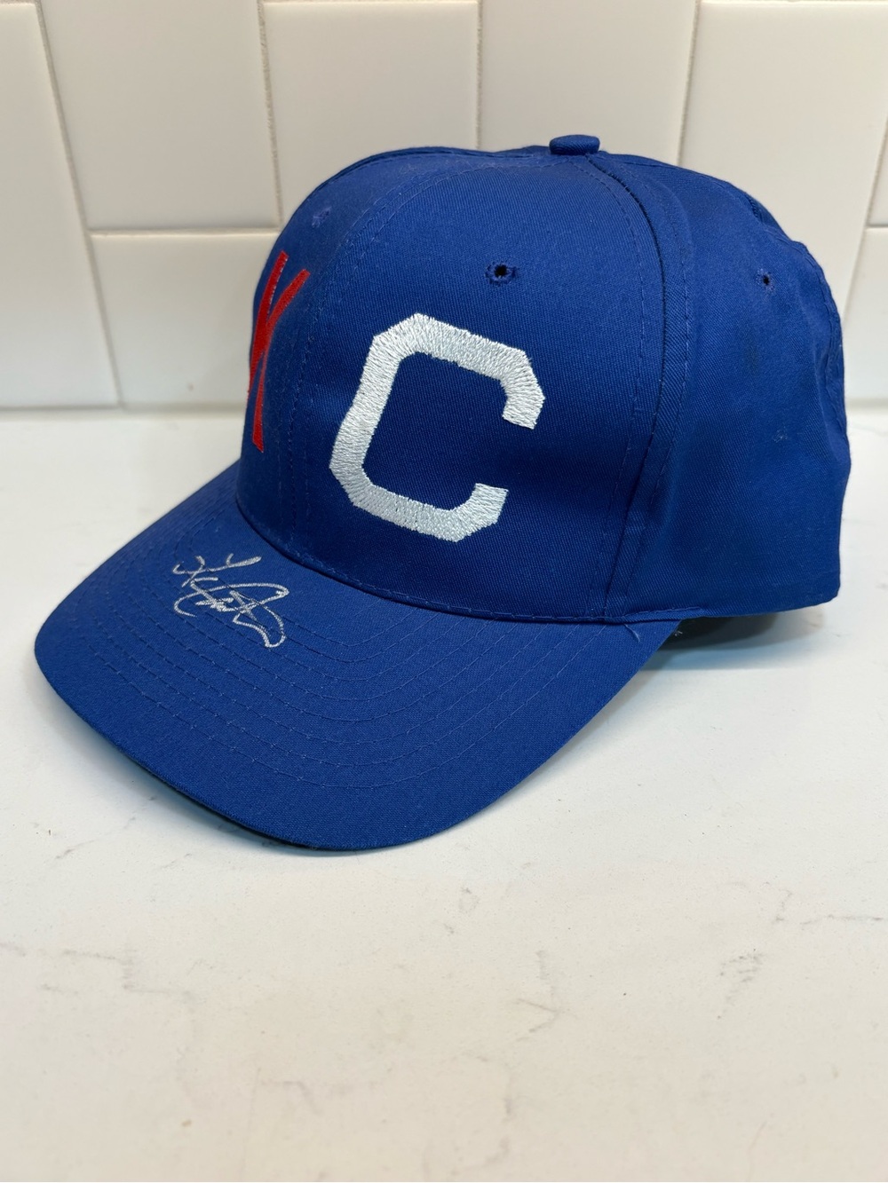 Vintage KC Blue Snapback Hat Nissin Cap Baseball Graphic Signature Retro